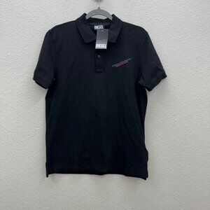 Diesel Smith Ind Black Short Sleeve Polo Shirt A03860RQIAH Mens size Medium NEW